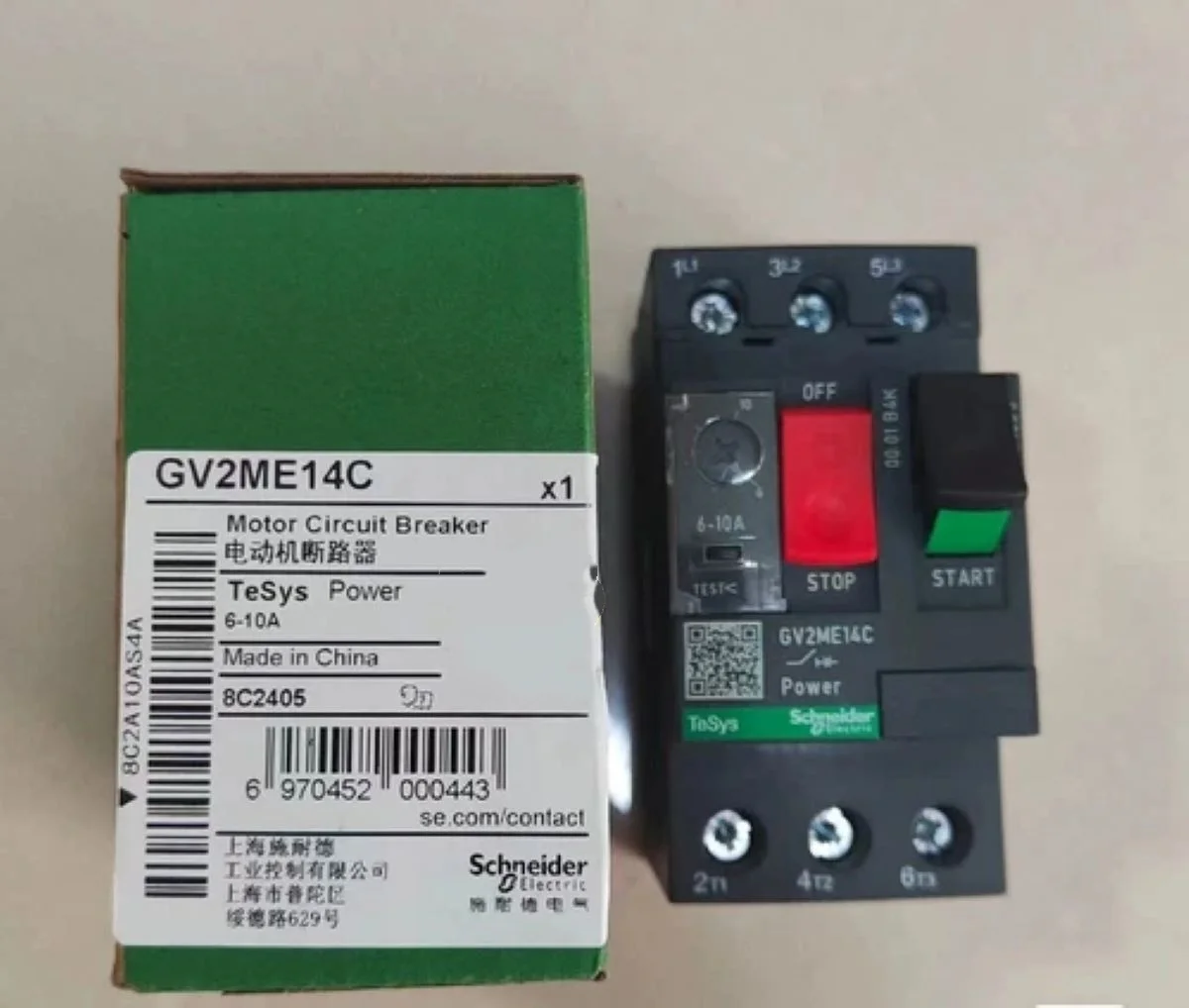 

Автоматический выключатель GV2M14 GV2ME14C GV2-ME14C 6.0-10A GV2ME14, TeSys GV2, 3P, 6-10 А, тепломагнитный, с винтовыми клеммами