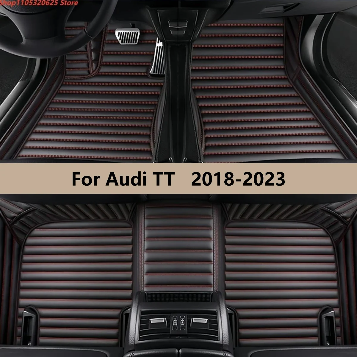 

Автомобильные коврики на заказ для Audi TT 2018 2019 2020 2021 2022 2023, автомобильные аксессуары, кожаные, водонепроницаемые, противоскользящие, для ног