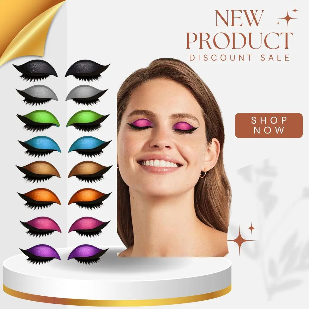 8 Pairs Lazy Eye Shadow Eyelash Patch Reusable Eye Makeup Stickers Self-Adhesive Quick Makeup Tools
