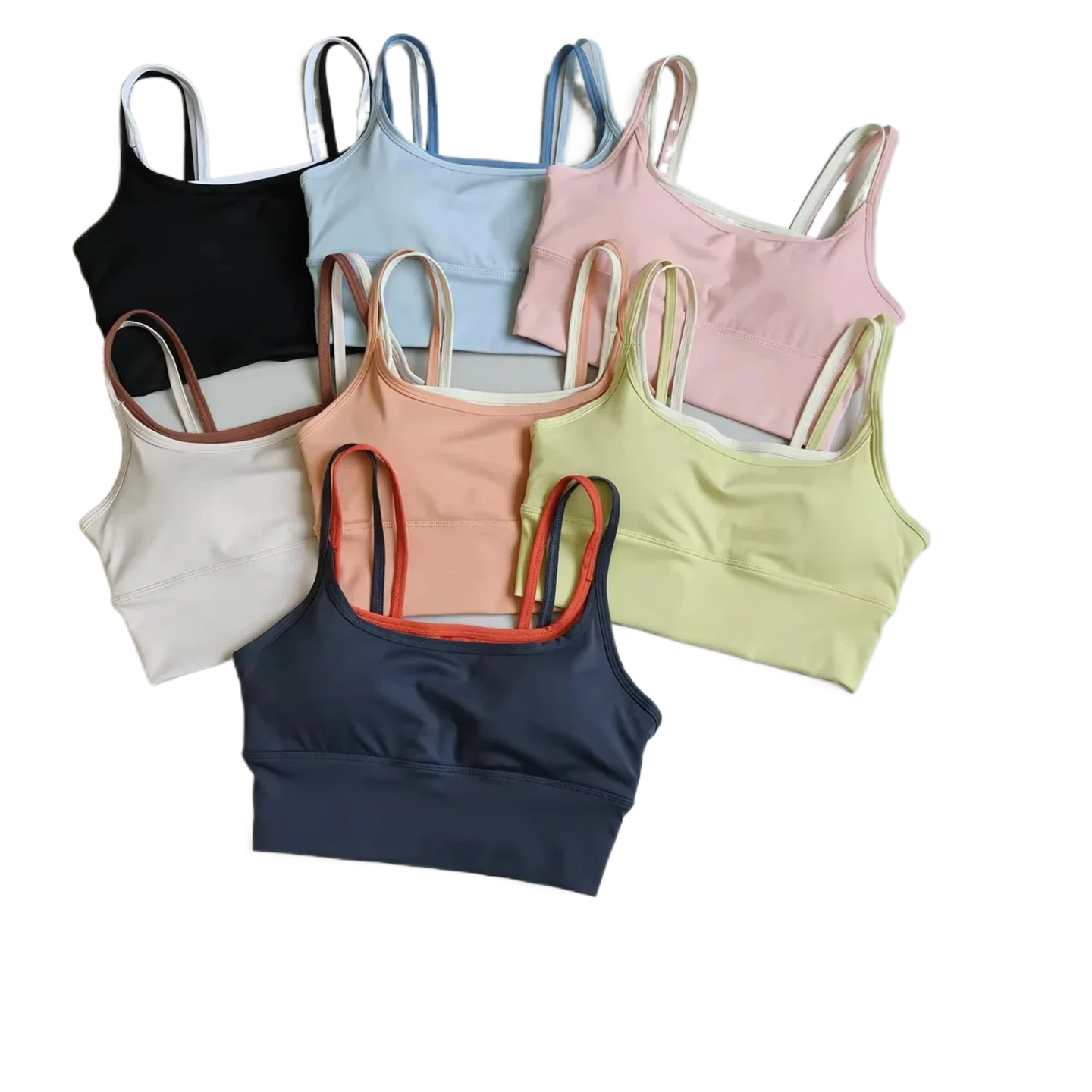 Sports Bras Women Sling Shock-proof Push-up and Side Breast Yoga Vest Style Can Be Worn Running Top Outside Fitness Bra Pilates