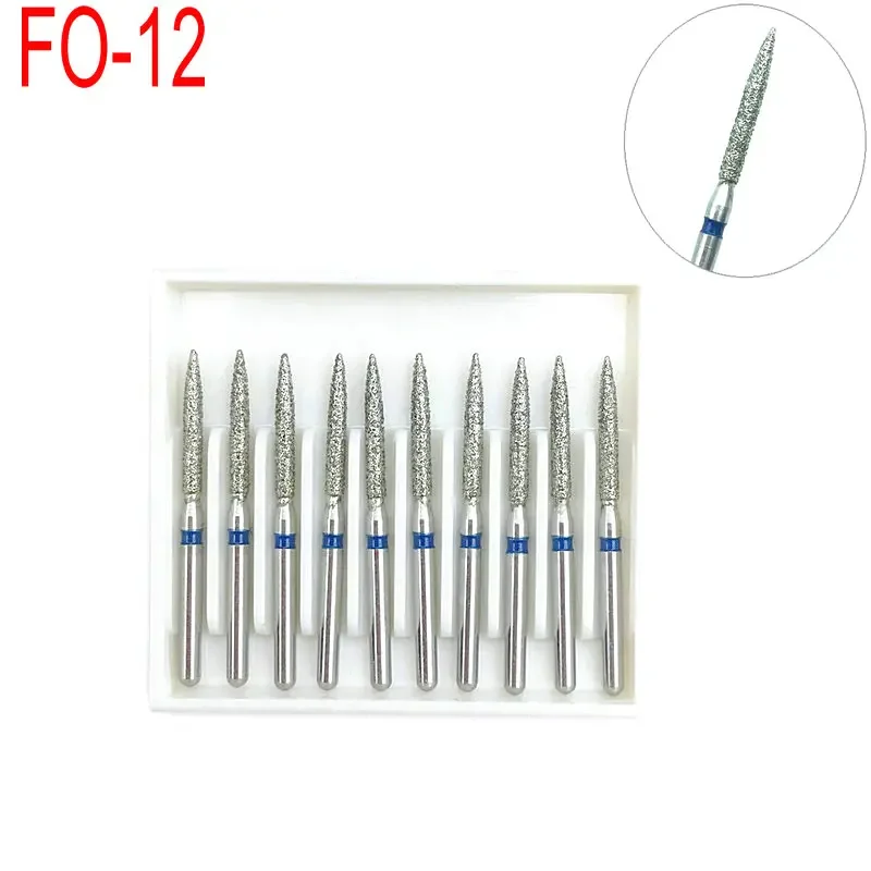 1 Box Dental High Speed Burs High Speed Handpiece Turbine Diamond Burs Diamond Polishing Products for Dental Clinic FO-12