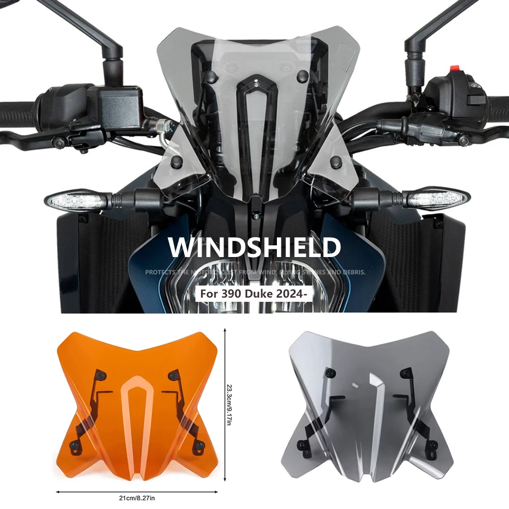 

Motorcycle For Duke 390 125 2024 2025 Windshield Windscreen 390Duke Duke125 Acrylic Front Wind Shield Screen Air Deflectors