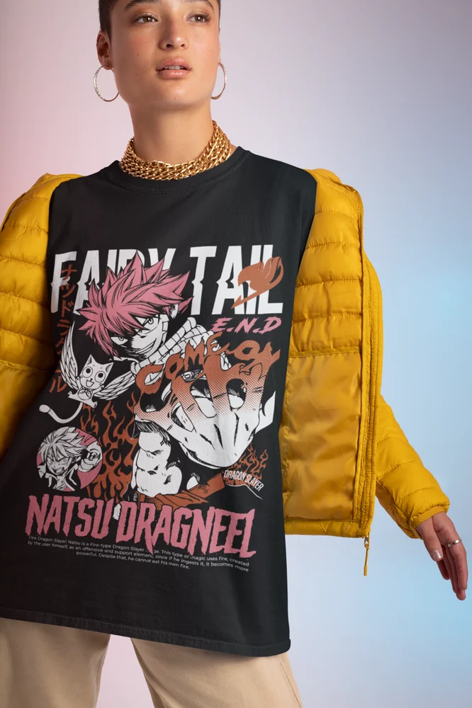 Fairy Tail T-shirt Gray Fullbuster Natsu Dragneel Girl Anime Gift Shirt All Size