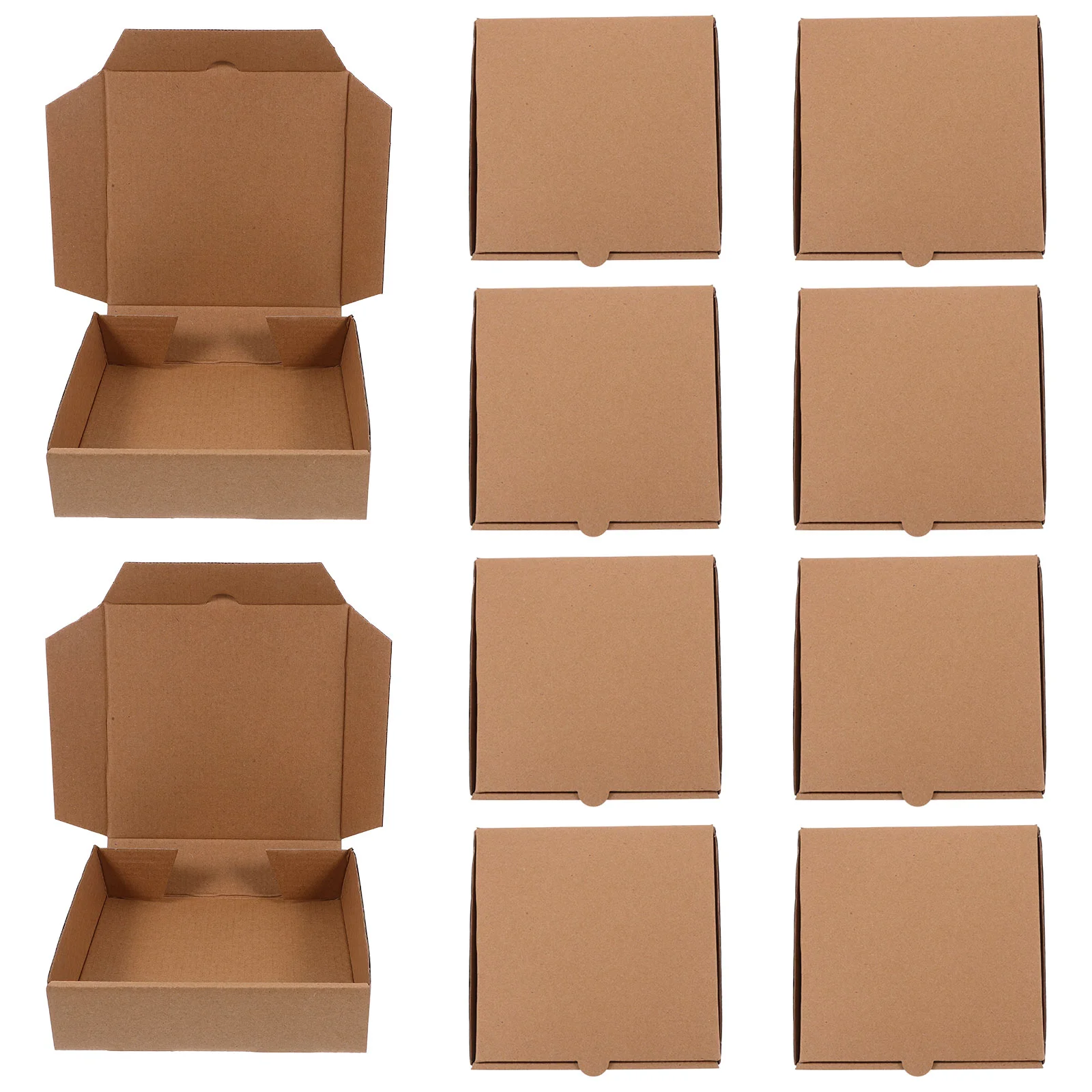 10 Pcs Pizza Box Takeaway Boxes for Packaging Square Cookies Storage Container Small