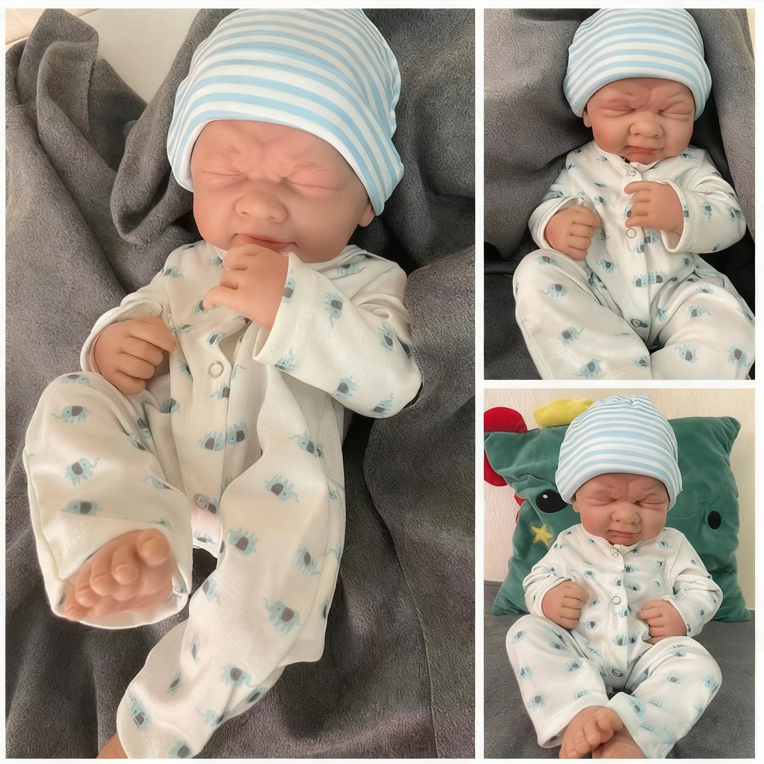 

14-Inch Berenguer Reborn Doll A Crybaby Crying Bag Boy Soft Vinyl Baby Doll W-014KW Limbs Movable And Lying