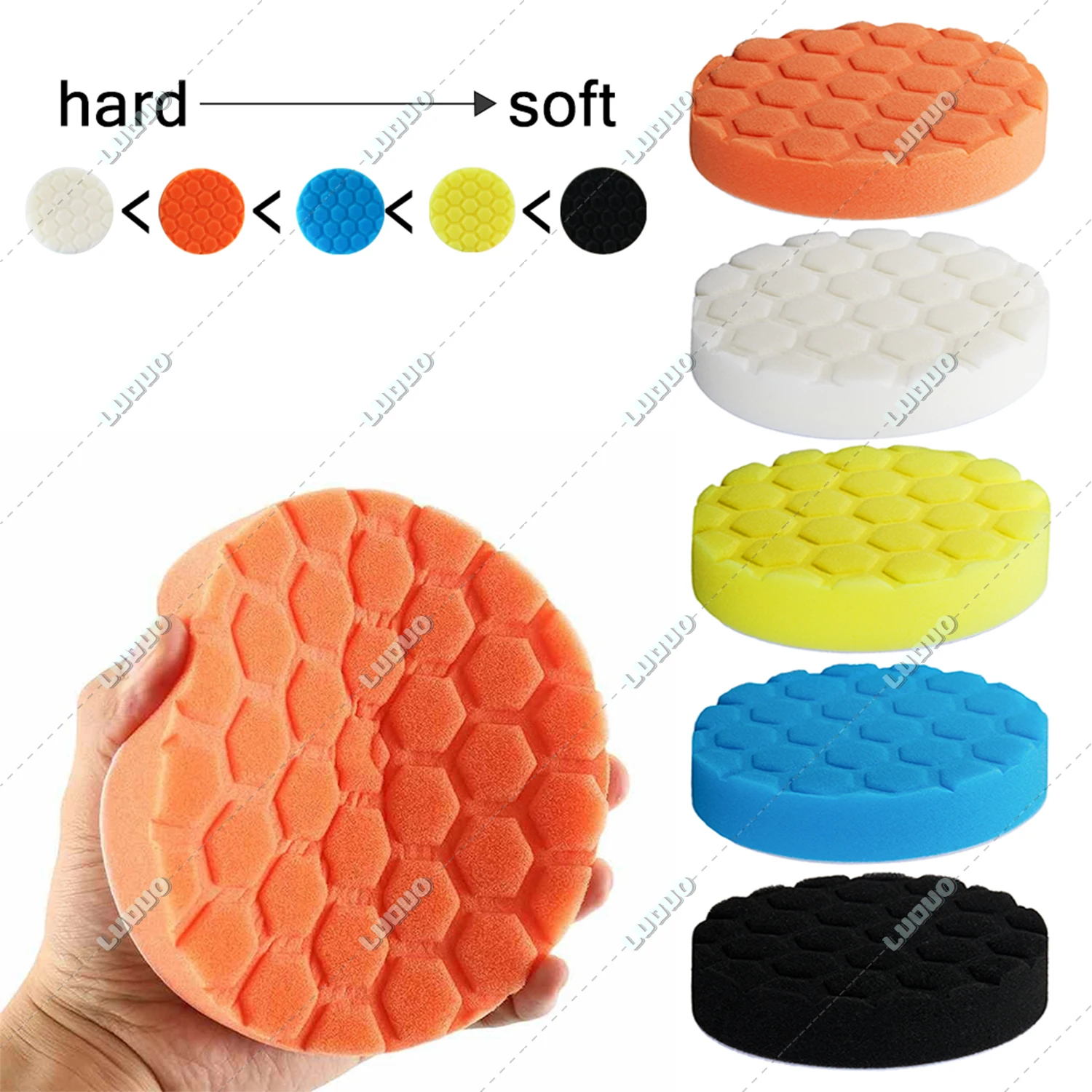 3/4/5/6/7Inch Car Waxing Sponge Polishing Pad Disc Kit Buffing Sponge For Auto Headlight Polisher Car Detailing Washing Repair