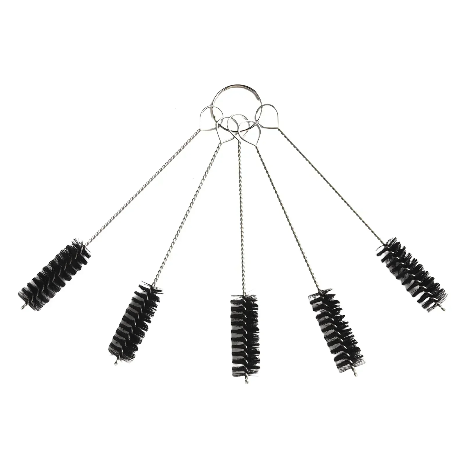 5pc Wire Tube Brush Set 2-8mm Brush Head Round Pipe Tube Cylinder Bores Cleaning Wire Brushes For Pipes Tubes Cylinders Cleaning
