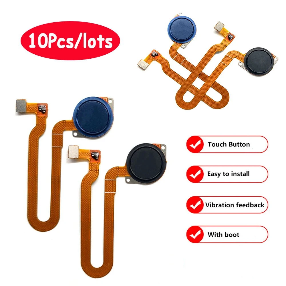 10Pcs，For Moto One Fusion Plus / One Macro / One Hyper Fingerprint Scanner Flex Cable Touch ID Sensor Home Button Key Repair