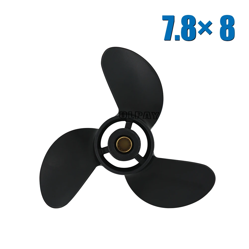 

Propeller 3 Blade 12 Spline Tooth For Tohatsu Nissan Mercury 4-6HP 3R1W64516-0 Aluminum Outboard Propeller 7.8 X 8