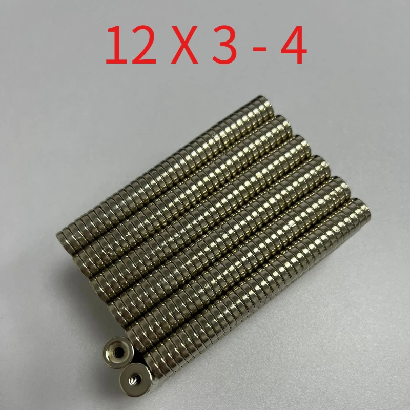 

10pcs/lot Diameter 12mm × Thickness 3mm - Hole diameter 4mm countersunk hole magent 12*3-4mm magnetic steel