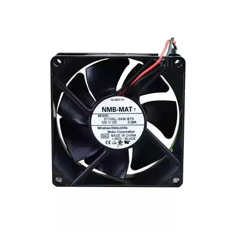 SLIDER 3110KL-04W-B70 DC 12V 0.38A 8025 Cooling Fan, 80x80x25mm Dual Ball Bearing High Airflow Industrial Inverter Axial Fan
