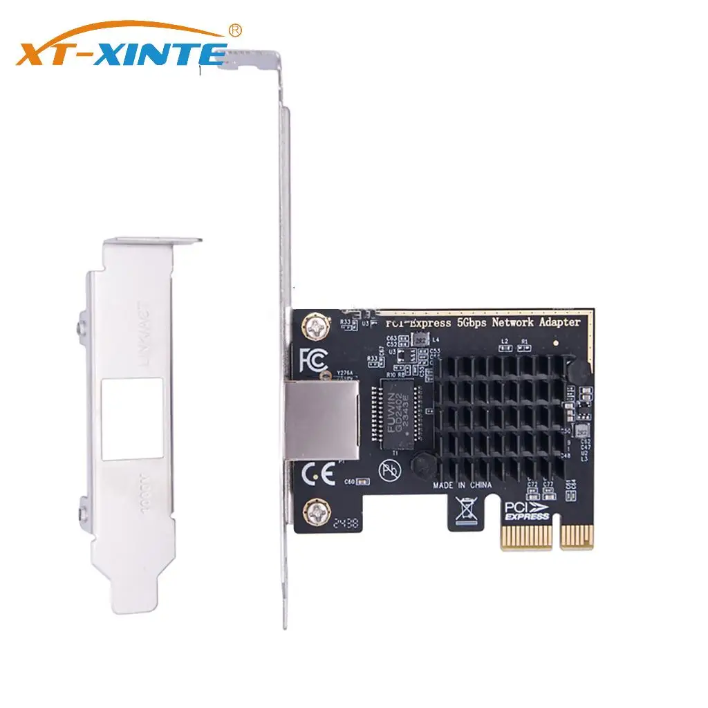 

5G PCIE Network Card Gigabit Ethernet PCI Express X1 to RJ45 PCI-E RT8126 Chip PCI-E LAN NIC 5000Mbps 1Gbps/5Gbps for Desktop