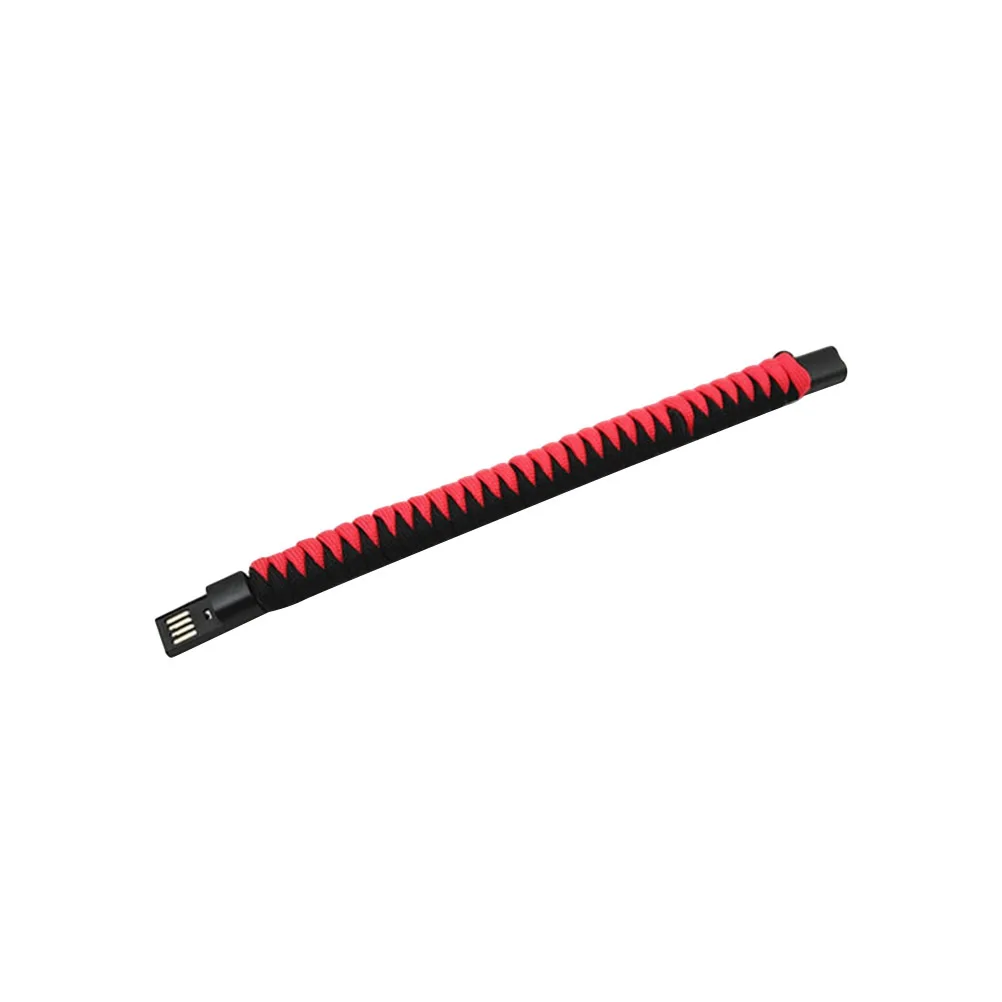 

22cm Type C Data Cable Bracelet USB Charging Wristband Black Red Detachable Durable Wear Resistance Bending Resistance