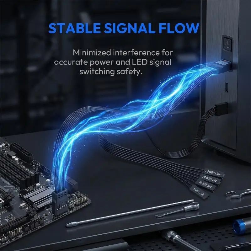 

Computer Motherboard 9Pin Header Cable Flat Ribbon Extension 20 30 50cm for DIY PC Case USB Front Panel Upgrade