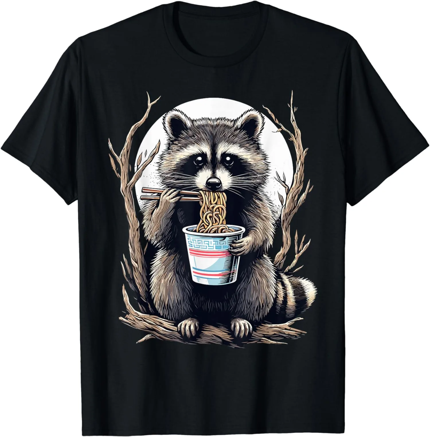 

Raccoon Eating Instant Noodle Cup Funny Gifts Unisex T-Shirt