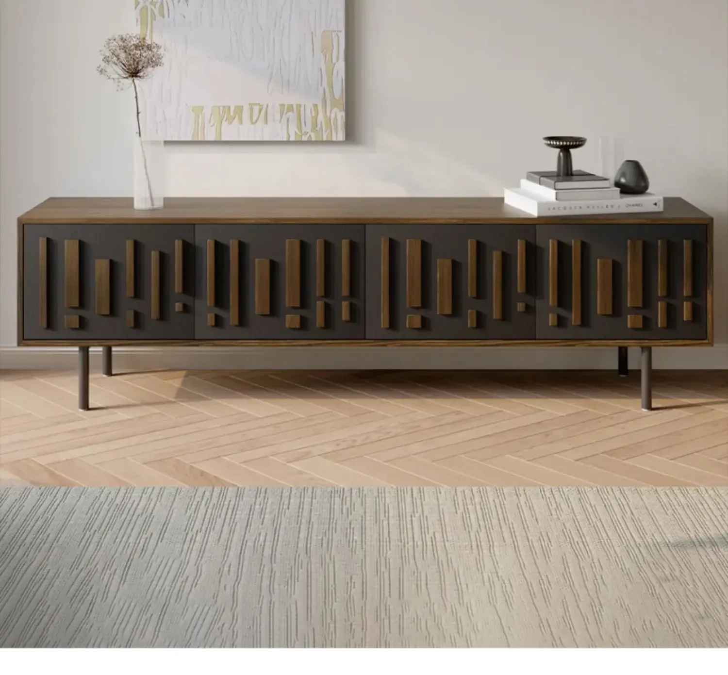 

Retro TV Cabinet Chinese Creative Fashion Edge Tea Designer Edge Cabinet
