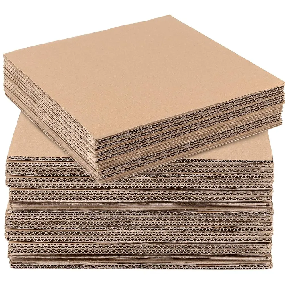 

30 шт. гофрированных картонных листов 12 x 12 x 1/4 дюйма, 5-слойные однослойные картонные вставки, плоские картонные квадраты, отдельные элементы