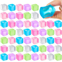 10/30/50PCS Ice Cube Square Sensory Toy Stress Ball Mochi Squishies Squeeze Toys for Adults Kids Summer Toys Party Favors