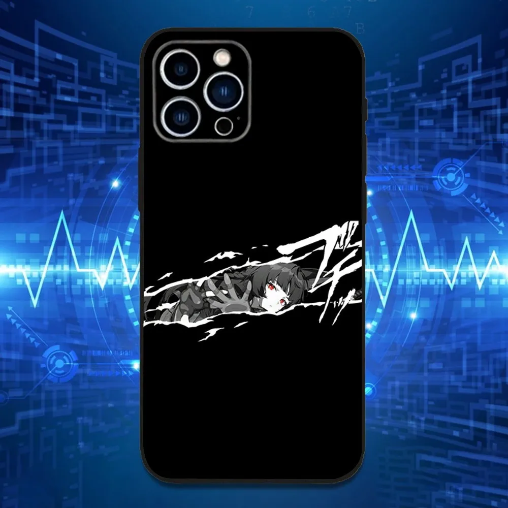 حافظة هاتف H-Hoshimi M-Miyabi ZZZ لهاتف iPhone 16,15,14,13,12,11 Plus,Pro Max,XS,X,XR,SE,Mini,8,7,غطاء أسود من السيليكون الناعم