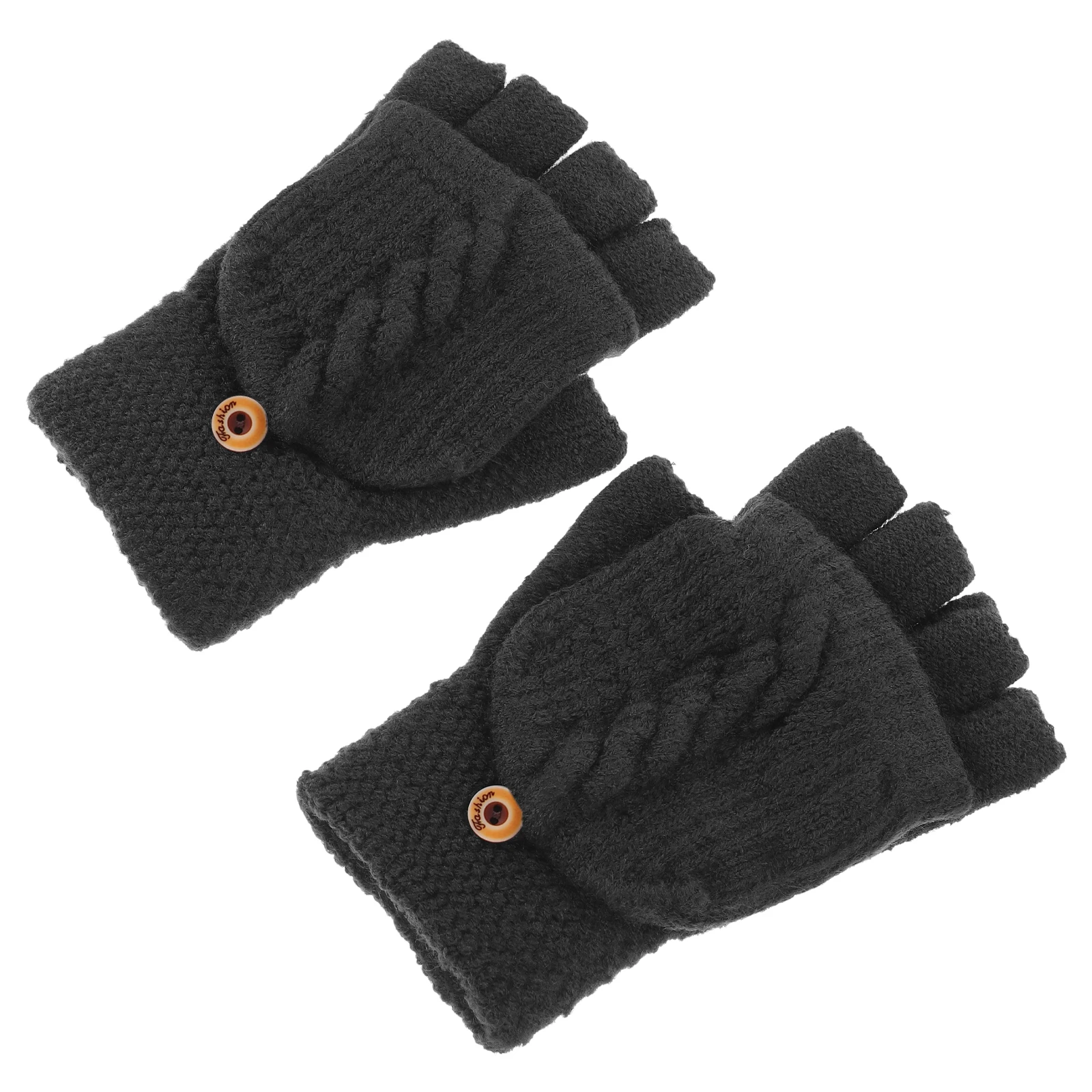 

Fingerless Thermal Gloves Convertible Warm Mittens for Women Weather Cycling Seamless Winter Outdoor Gloves