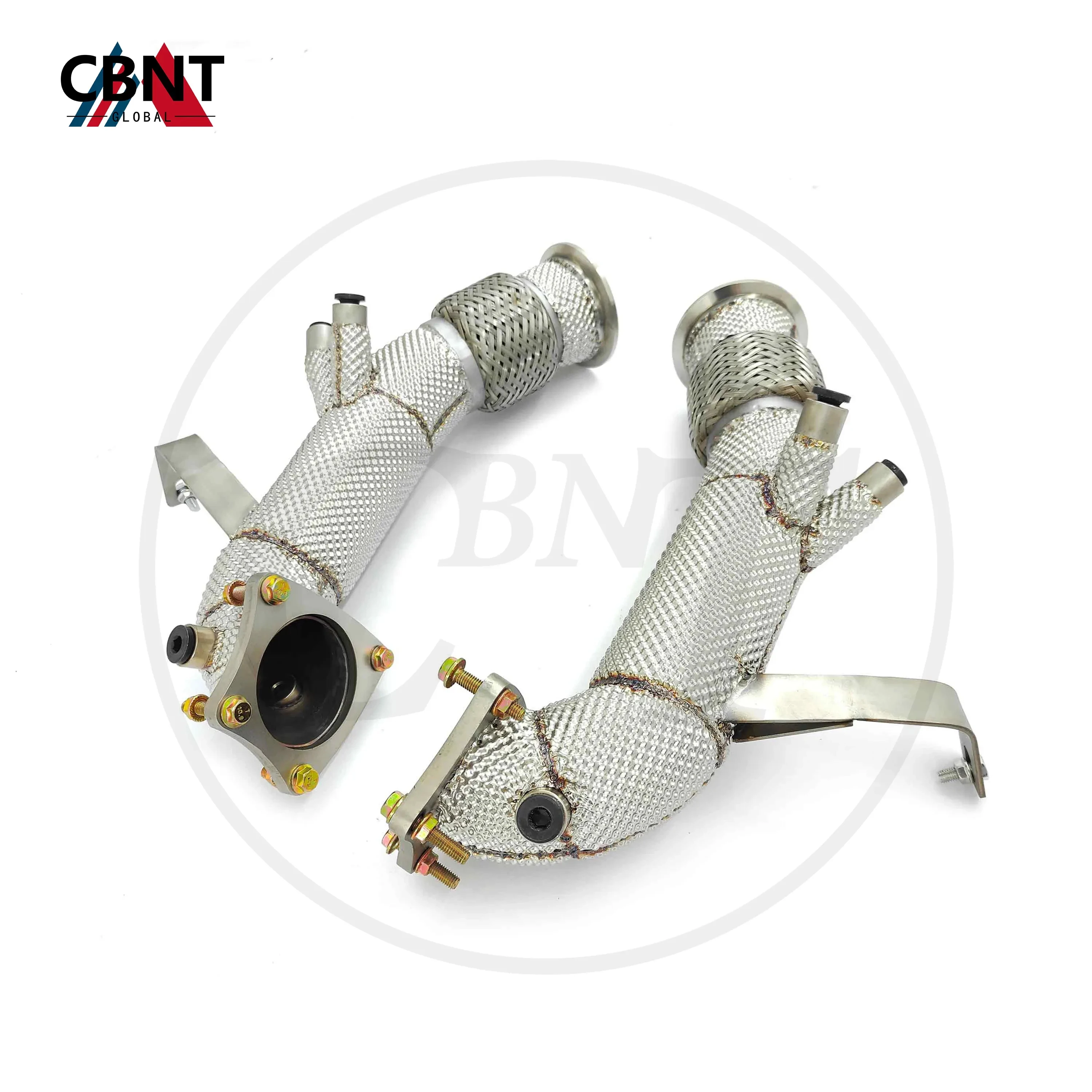 

CBNT Exhaust Header with Heat Shield for Audi R8 5.2L V10 2020-2024 with OPF Downpipe High Quality SS304 Tuning Exhaust Pipe