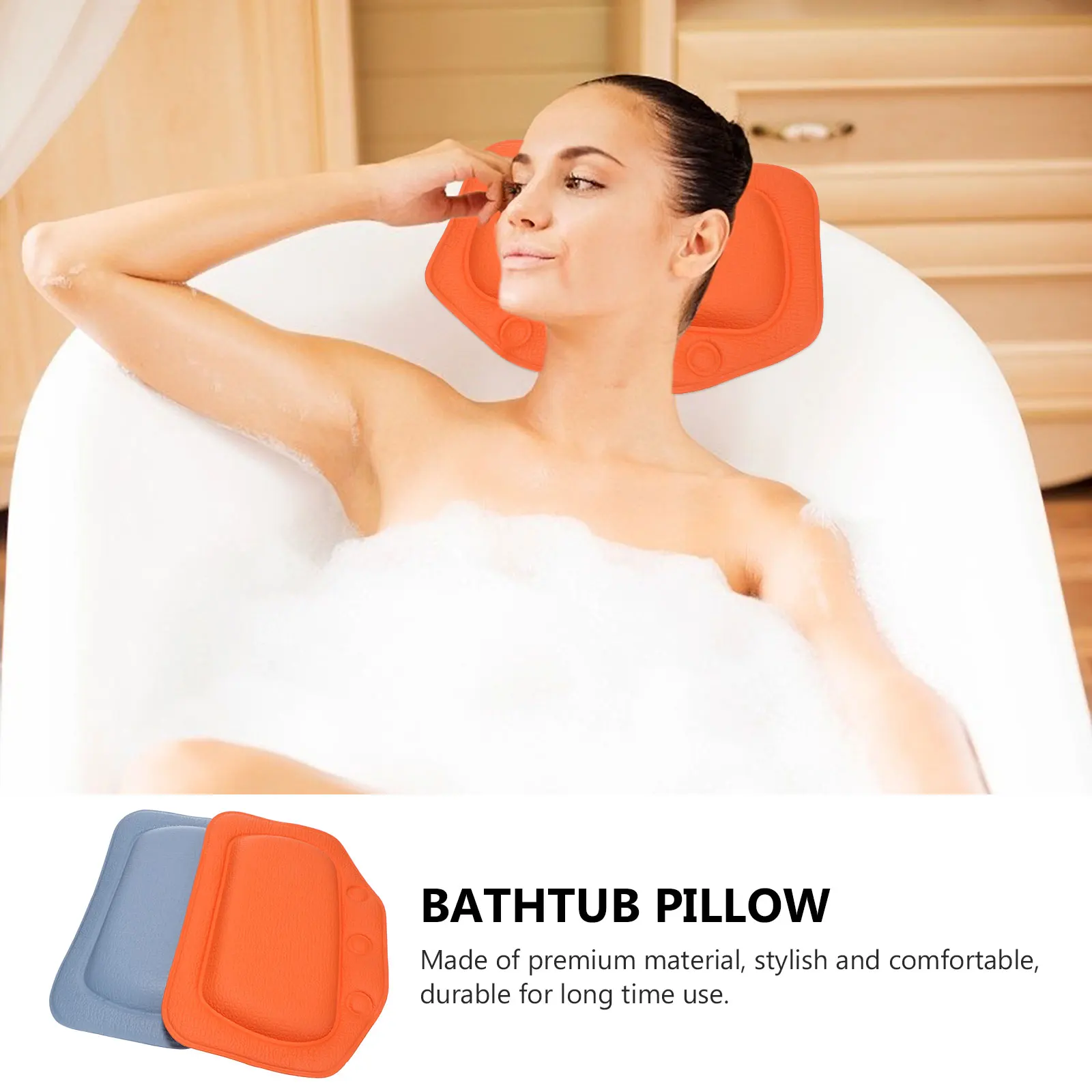 

2pcs Pillow Head Neck Support Bath Cushion For Spa Relaxation Non-Slip Bathtub Headrest Durable Bathroom Pillow Home Bathtub