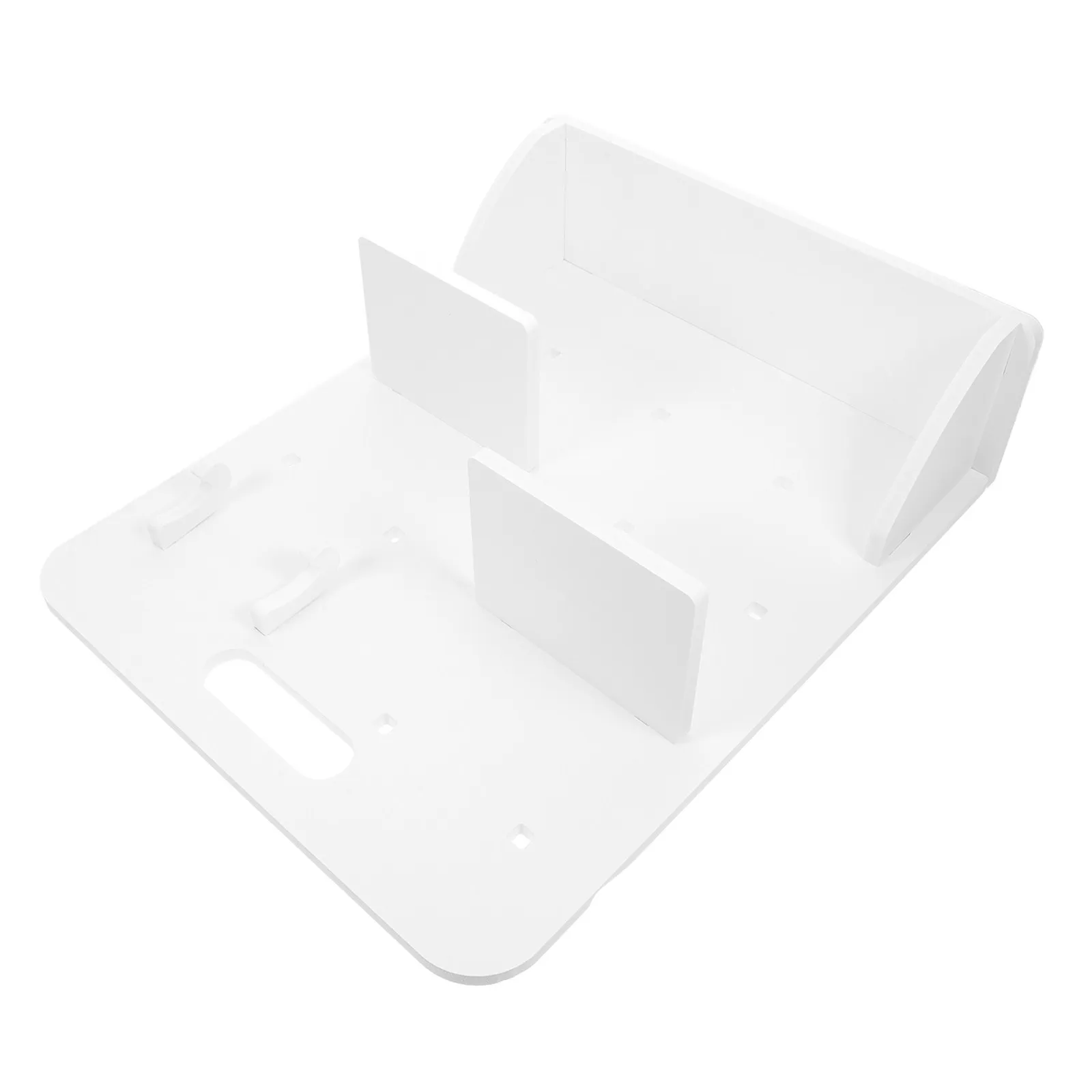 1Set Sturdy PVC-Wood Pegboard Desk Organizer Vertical Space-Saving No-Drill Setup with Shelves Hooks for Office Desktop Gaming