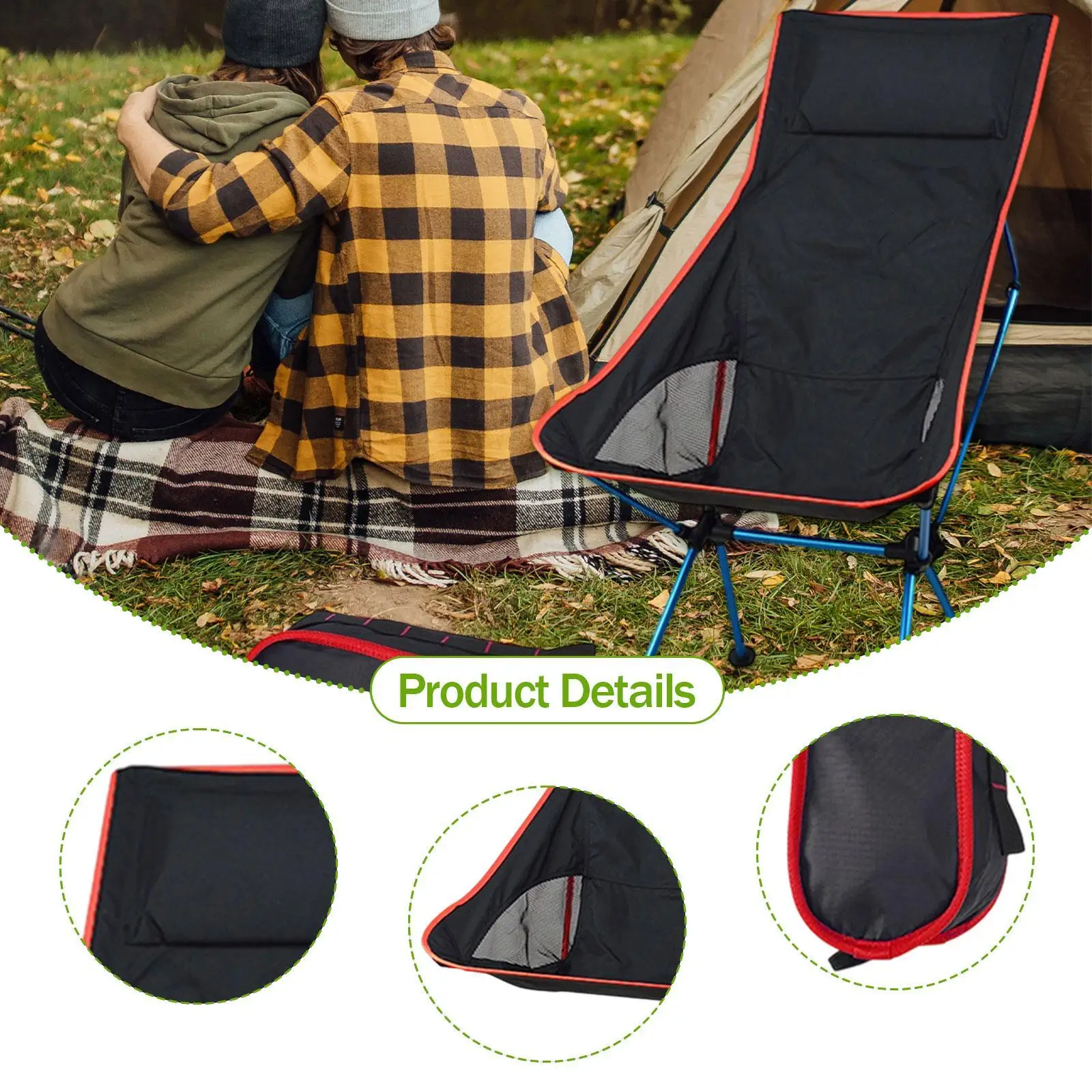 Складной стул для кемпинга, сменная тканевая подголовник, верхняя часть сиденья, заменяет дышащую высокую спинку для альпинизма, барбекю, заднего двора