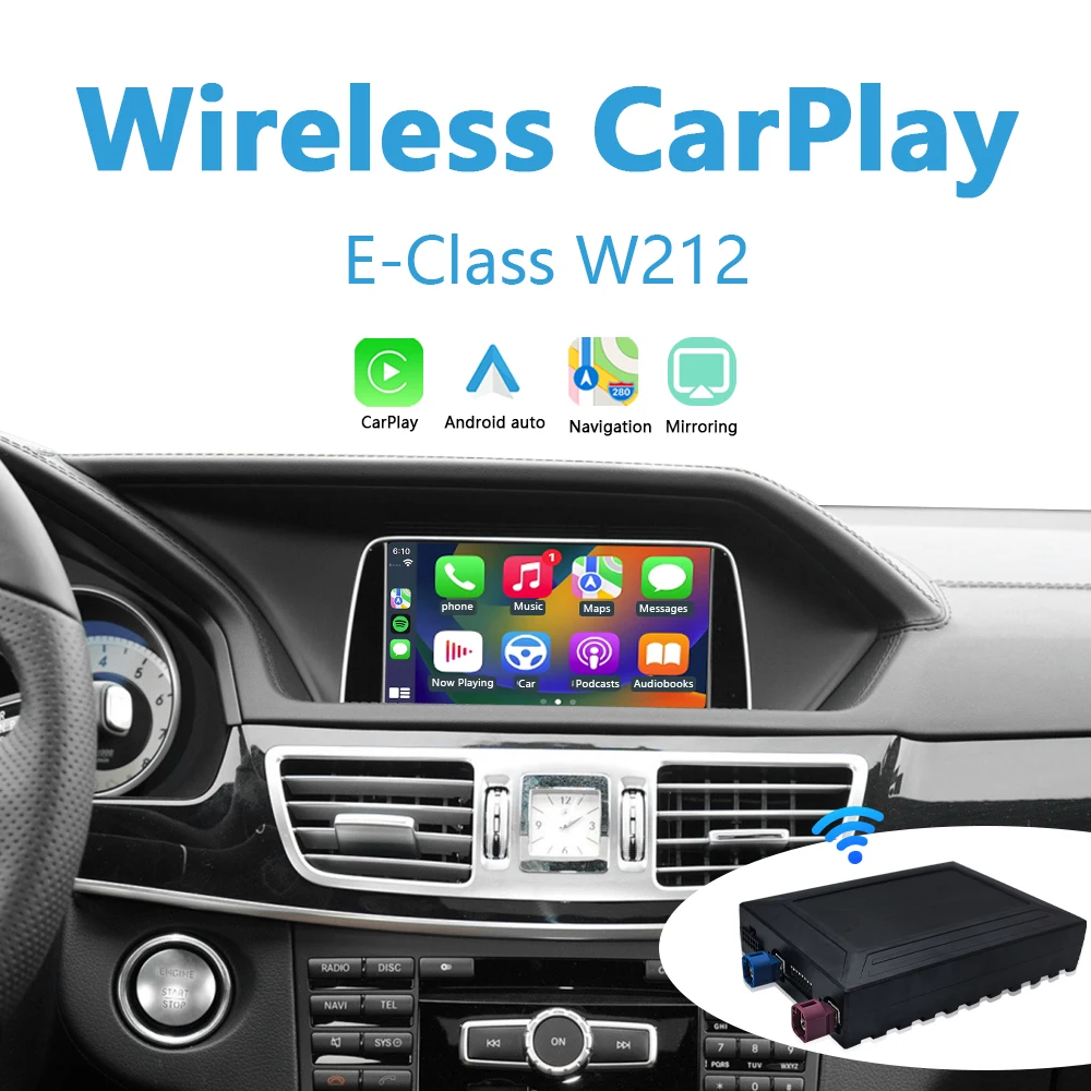 

Wireless CarPlay for Mercedes Benz E-Class W212 E Coupe C207 2012-2016, with Android Auto Mirror Link AirPlay Car Play