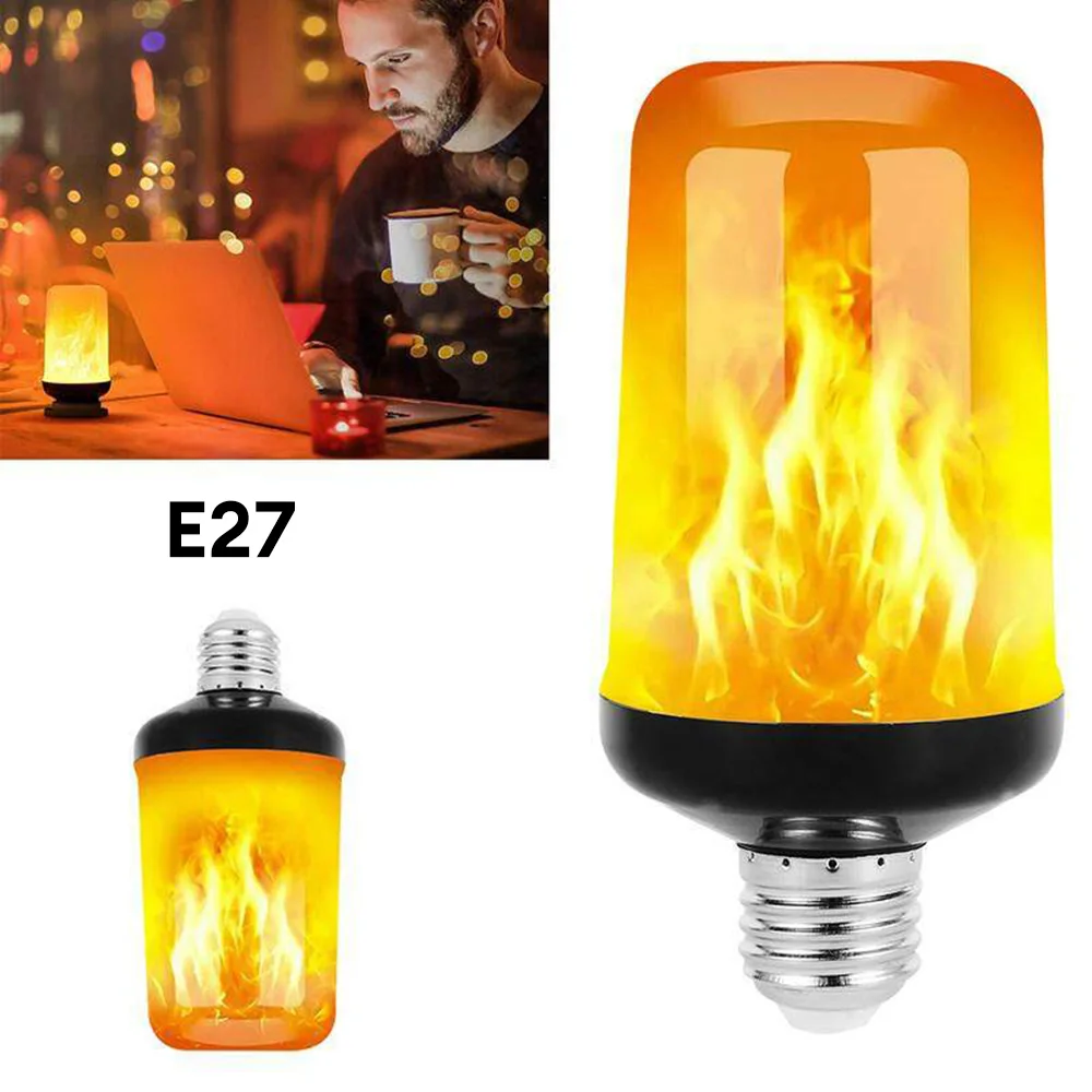 

LED Flame Light Bulb E27 Dynamic Effect Replacement Lamp Bulb Creative Flickering Fire Emulation Bulb for Home Hotel