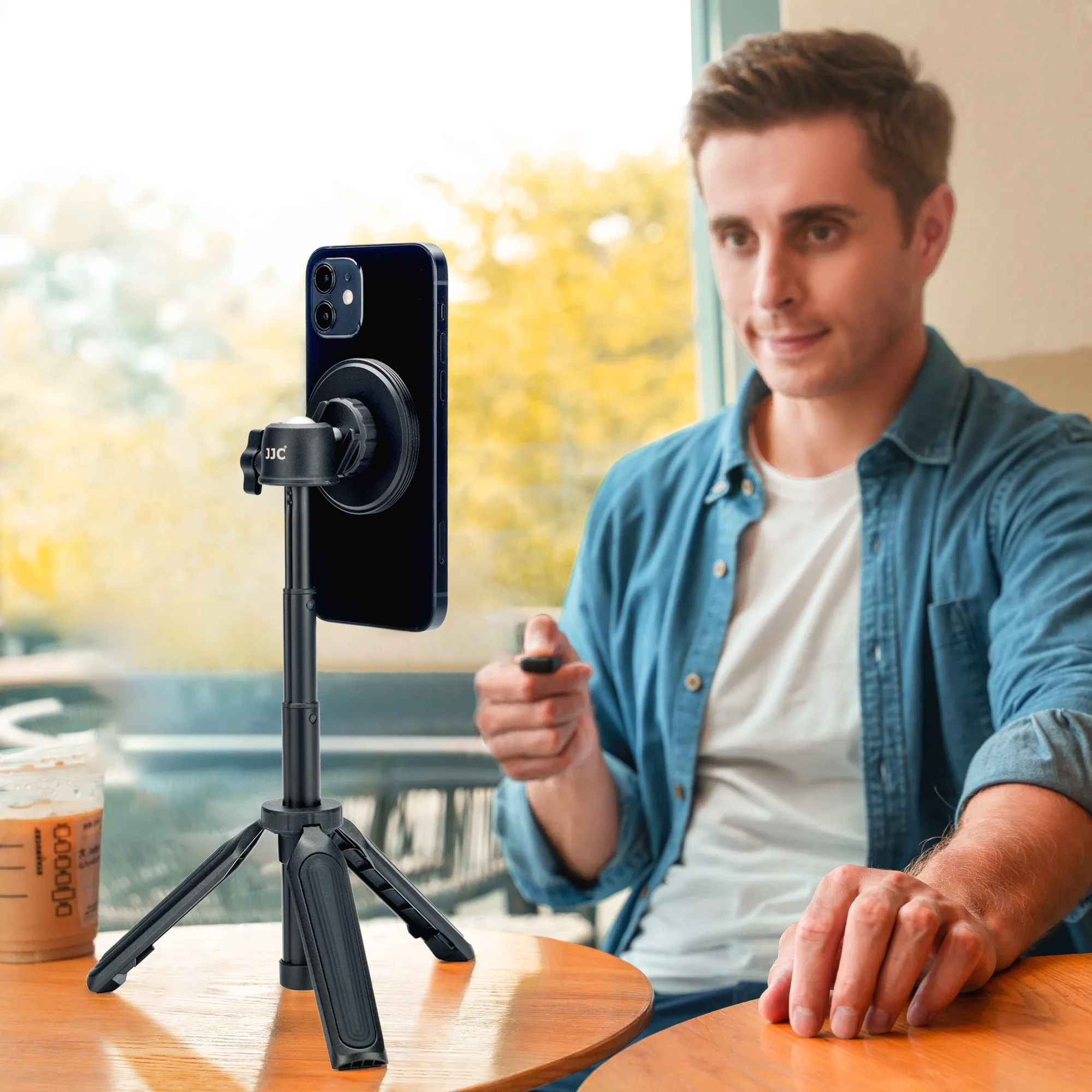 JJC 1/4 Magsafe برغي المغناطيسي جبل حامل آيفون 14 برو ماكس/12 13 برو ماكس 4.4 رطل شفط المغناطيس حامل selfie ترايبود جبل