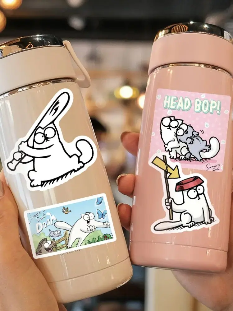 AliExpress NONE 62Pcs Simon's Cat Cartoon Stickers Funny Animal Sticker Toy Decals Luggage Laptop Phone Guitar Bike Waterproof Graffiti