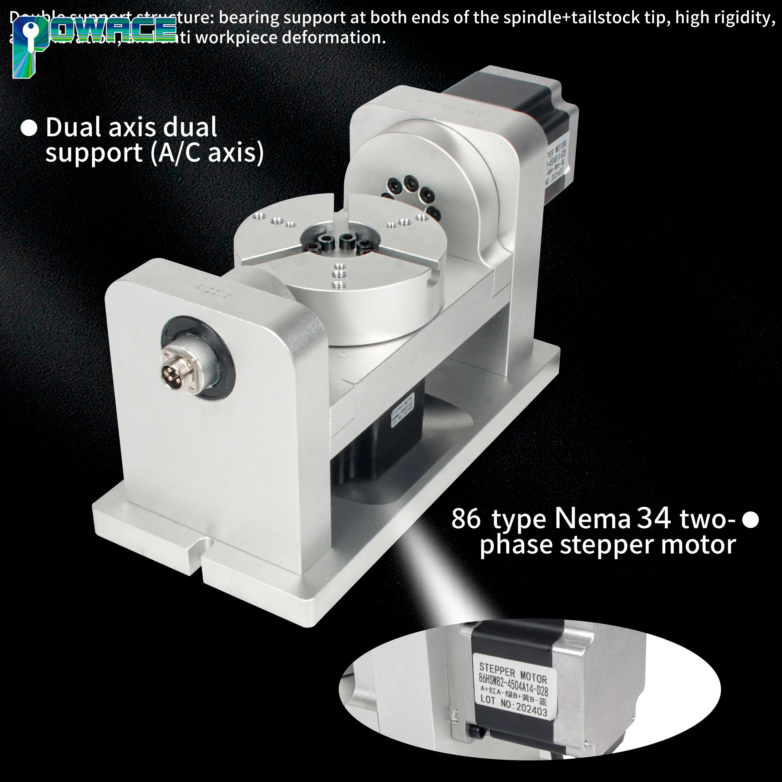 CNC Dividing Head Harmonic gearbox Index A C Axis Fifth Fouth 4th 5th Axis 25-50 Rotary Axis