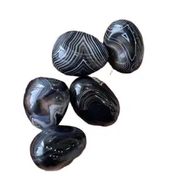 High Quality Black Onyx Crystal Natural Quartz Tumbled Healing Banded Agate Stone Decor Bulk Gemstone Home Aquarium Decoratio