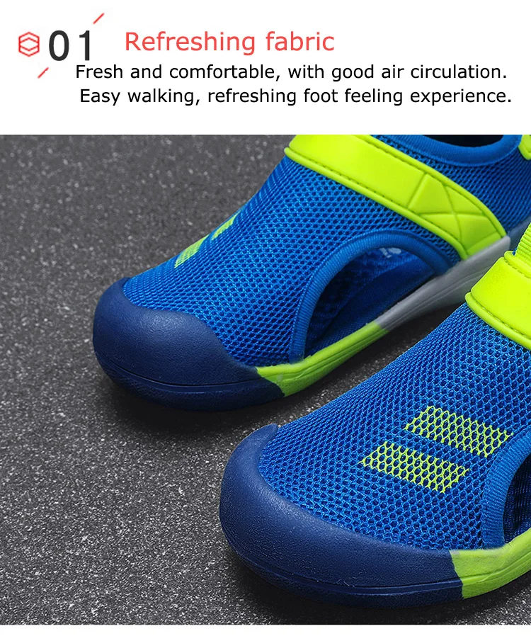 Kleinkind Baby Sommerschuhe Atmungsaktive Anti-Rutsch-Walking-Sneaker für Kinder Jungen Lässige Wanderschuhe Größe 23-36 – Detail 2