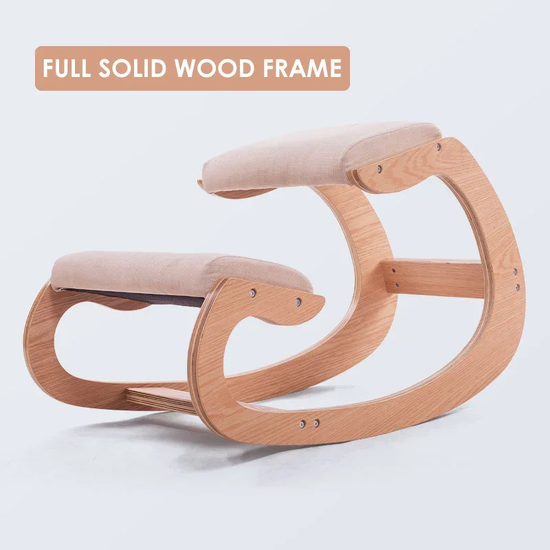 Newly Upgraded Ergonomic Wooden Kneeling Chair With Horse Saddle For Yoga And Pilates Factory Wholesale Spinal