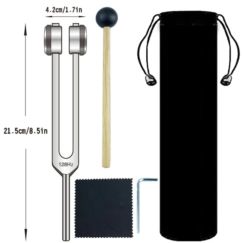 Diapason 128 Hz Instruments de guérison sonore Grade clinique Nerf/Sensoriel pour une guérison parfaite Instrument de musique Stress