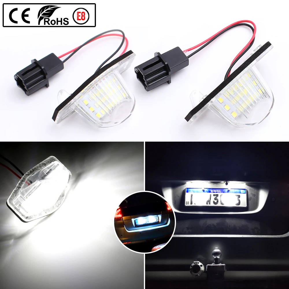 Led Number License Plate Light For Honda CR-V Fit Jazz Odyssey Stream Freed 18 LED Error Free Auto Lamps