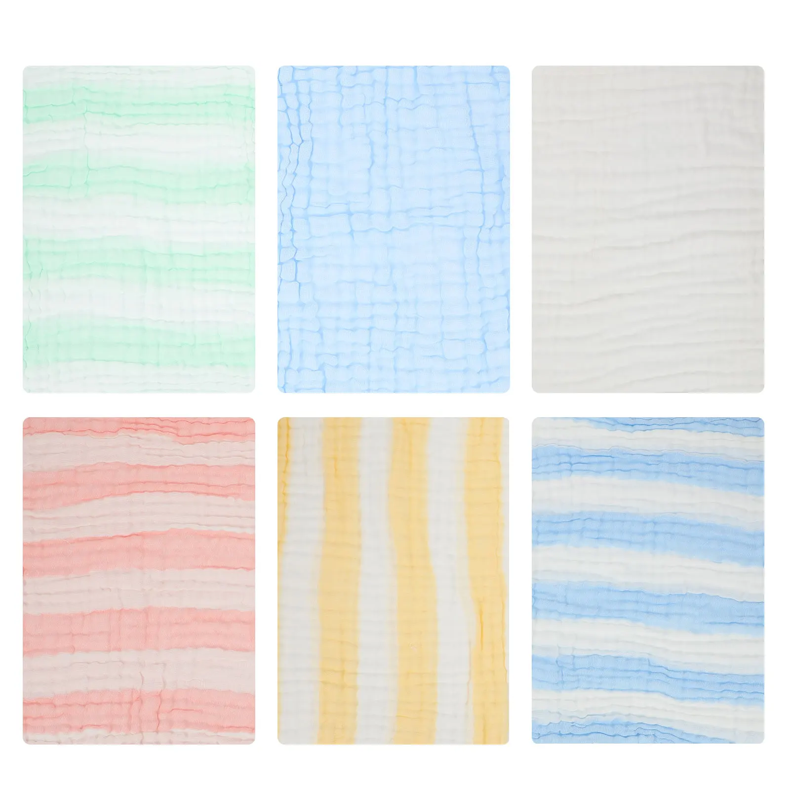 

6pcs Baby Drool Bibs Soft Cotton Muslin Towels Absorbent Sweat Infant Washcloths Portable Newborn Child Accessories