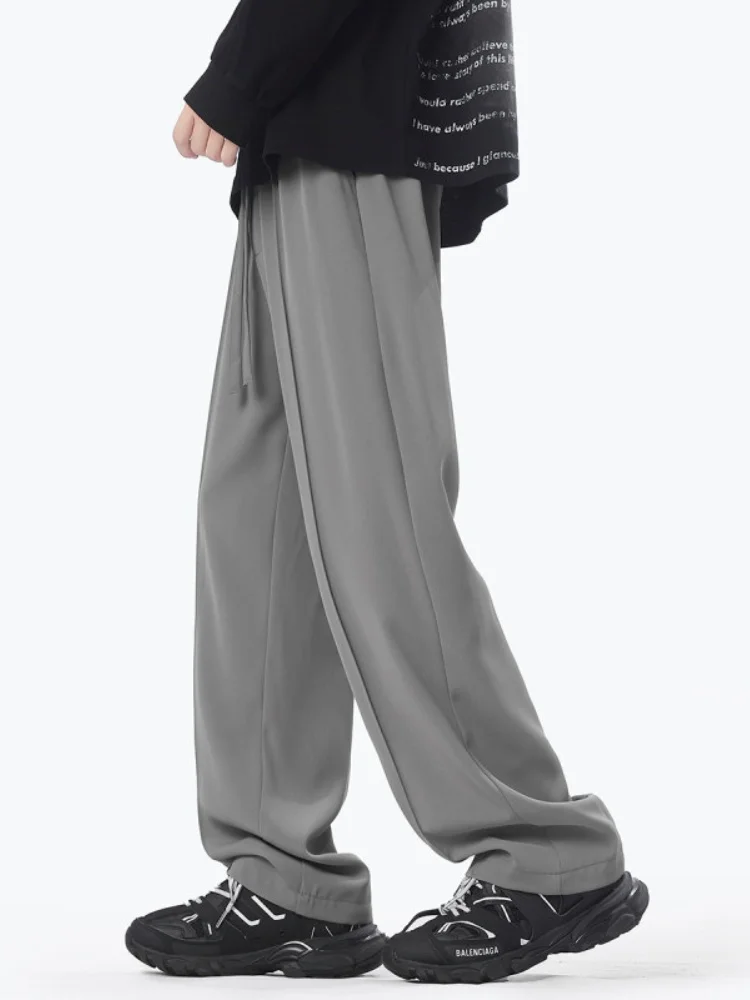 

Men's Casual Loose Straight Leg Pants Spring 2025 New Sle Trendy Drapey Wide Leg Trousers Micro Flared Floor-Length Pants