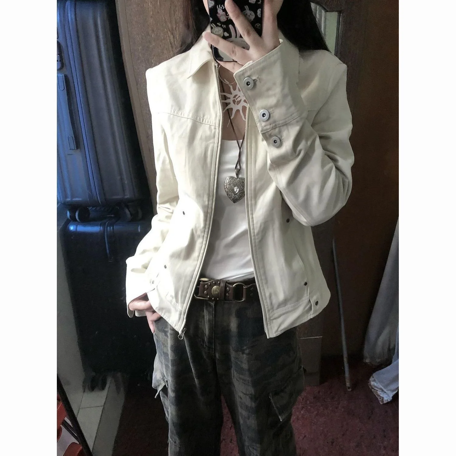 

Байкерские куртки, женская куртка для женщин, осенняя клетчатая куртка на пуговицах с узором «елочка», средней длины, с зубчатым воротником, минимализм, городской бархат