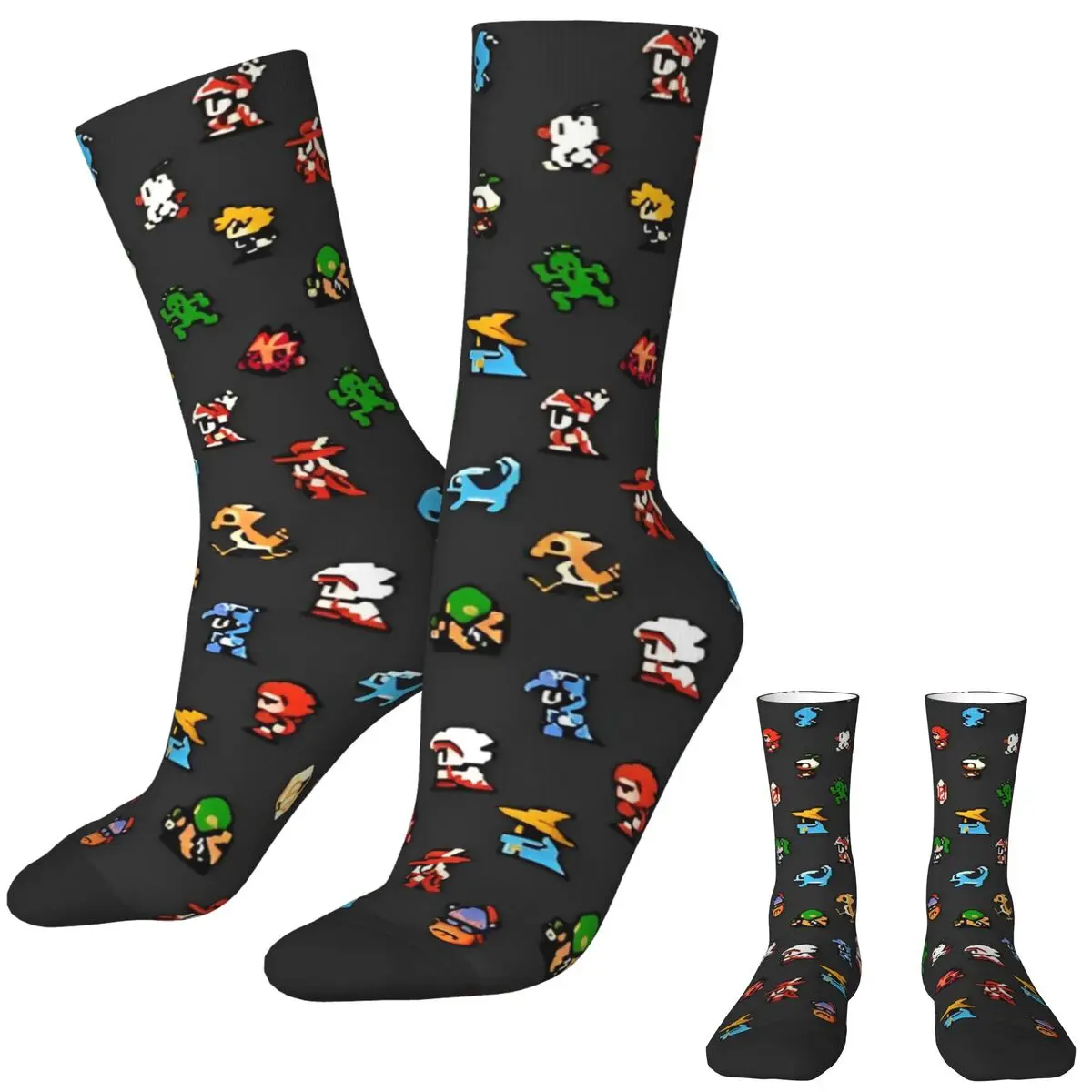 Final Fantasy Pixel Board Stockings Custom Novelty Socks Autumn Non Slip Socks Couple Running Medium Soft Socks