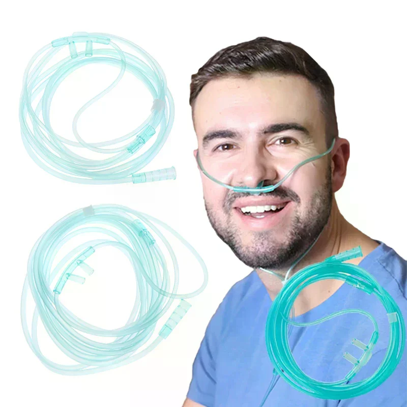 1.5/2/3/5m Nasal Cannula Double Stuffy Nose Tubing Disposable Oxygen Tubes Plastic No Kink Soft Fit