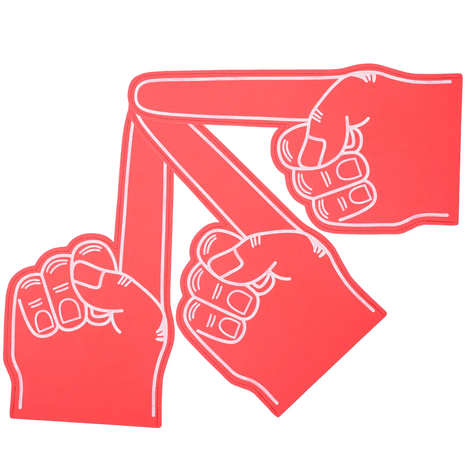 3 Pcs Sponge Football Foam Fingers Foams for Sports Cheerleading Props Stuff Decorate Party Favors Fan School Spirit Items Red