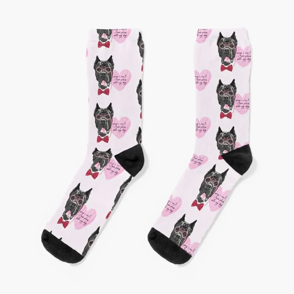 

Black Cane Corso with quote Socks japanese fashion Stockings man funny sock Men's Socks Women's