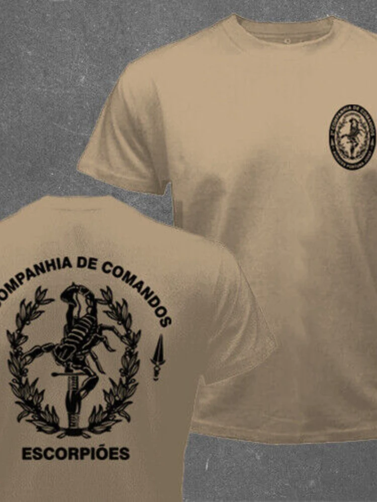 Portugal Portuguese Army Special Forces 2nd Commando Battalion Scorpio T-shirt Short Sleeve Casual 100% Cotton Shirt