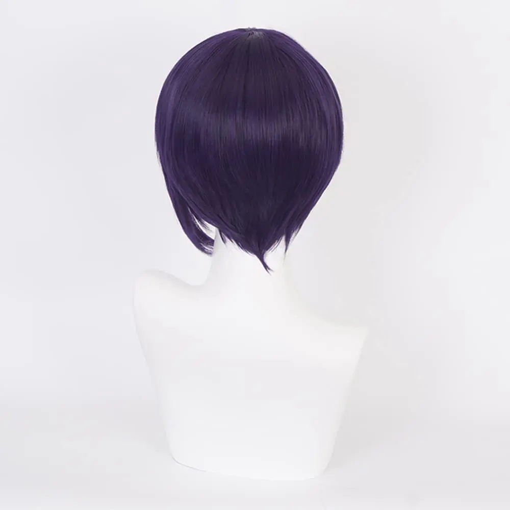 Anime My Hero Academia Jiro Kyoka Cosplay Wigs Black Purple Short Straight Wigs for Women Halloween Cosplay Party