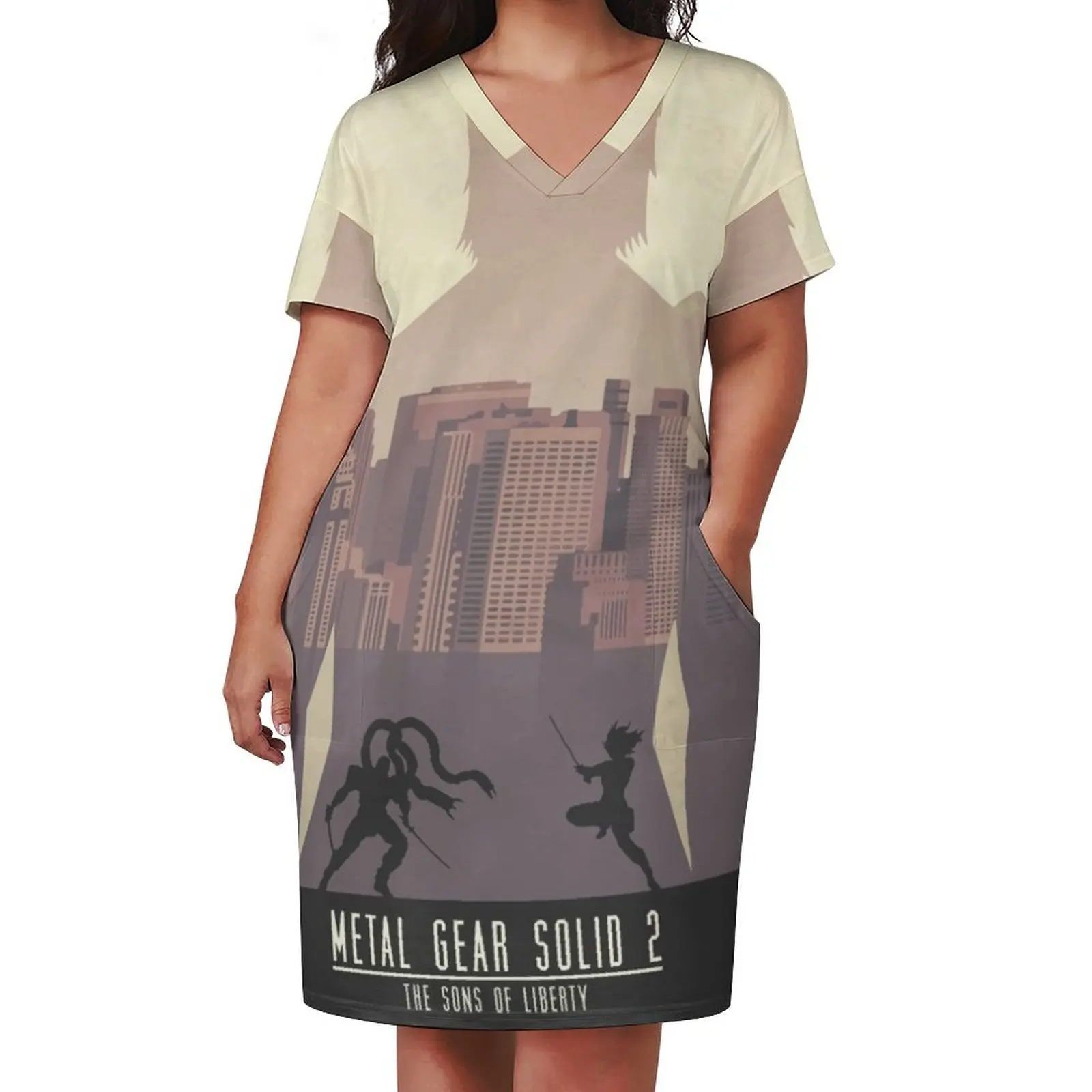 Metal Gear Solid 2 The Sons of Liberty Minimalist Art Loose Pocket Dress luxury dress Women's clothing