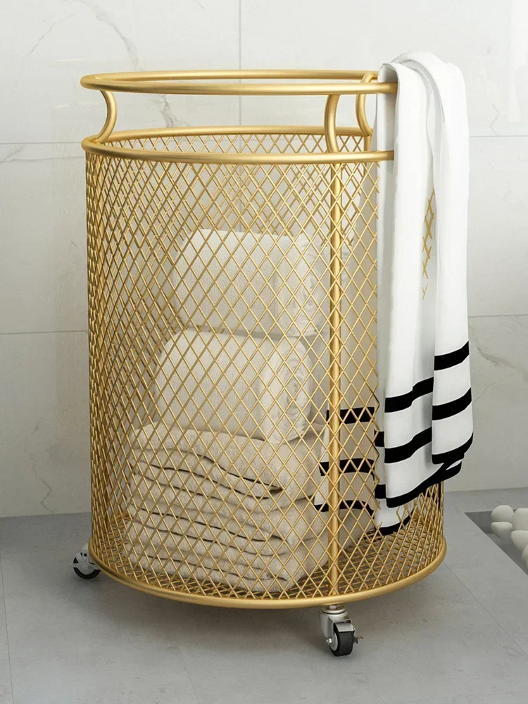 Household multifunctional light luxury dirty laundry basket storage basket bathroom waterproof cotton and linen fabric frame