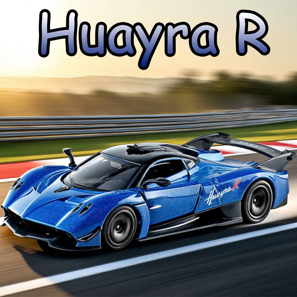 

1:32 Pagani Huayra R Model Toys Zonda R Diecast Alloy Sports Car Sound Light Pull Back Doors Opened Miniature Cars Kids Presents